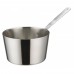 Winco DCWB-103S Stainless Steel 4 Diameter Mini Tapered Sauce Pan Serving Dish with Handle Winco DCWB-103S Stainless Steel 4 Diameter Mini Tapered Sauce Pan Serving Dish with Handle