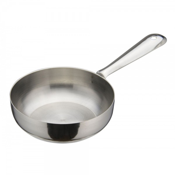 Winco DCWC-101S Stainless Steel 4 Diameter Mini Fry Pan Serving Dish with Handle Winco DCWC-101S Stainless Steel 4 Diameter Mini Fry Pan Serving Dish with Handle