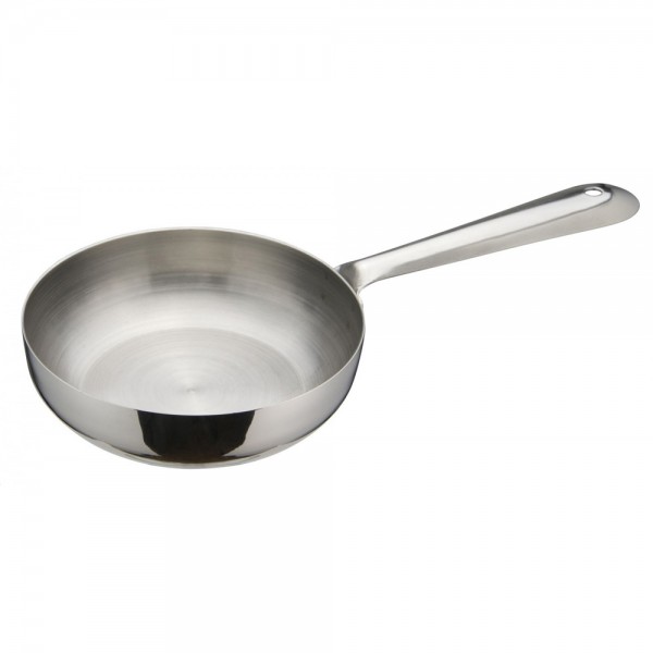 Winco DCWC-102S Stainless Steel 4-1/2 Diameter Mini Fry Pan Serving Dish with Handle Winco DCWC-102S Stainless Steel 4-1/2 Diameter Mini Fry Pan Serving Dish with Handle