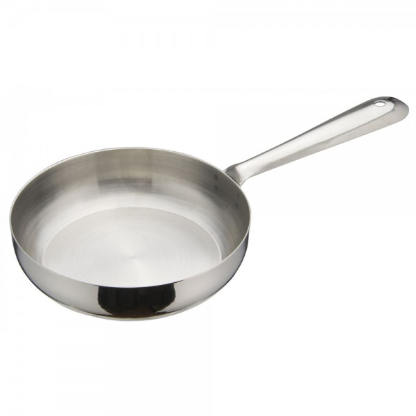 Winco DCWC-103S Stainless Steel 5 Diameter Mini Fry Pan Serving Dish with Handle Winco DCWC-103S Stainless Steel 5 Diameter Mini Fry Pan Serving Dish with Handle