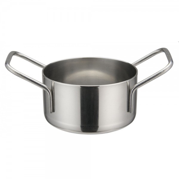 Winco DCWE-102S Stainless Steel 3-1/8 x 1-3/4 Mini Casserole Serving Dish with 2 Handles Winco DCWE-102S Stainless Steel 3-1/8 x 1-3/4 Mini Casserole Serving Dish with 2 Handles