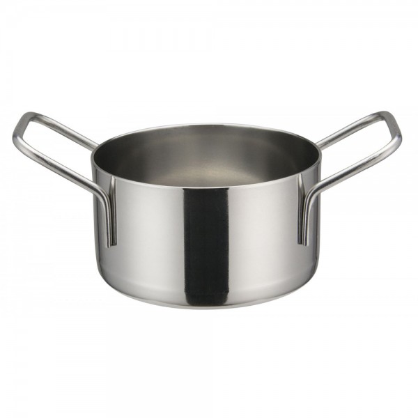 Winco DCWE-103S Stainless Steel 3-1/2 x 2 Mini Casserole Serving Dish with 2 Handles Winco DCWE-103S Stainless Steel 3-1/2 x 2 Mini Casserole Serving Dish with 2 Handles