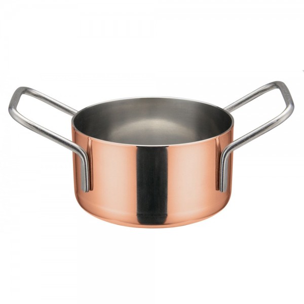 Winco DCWE-202C Copper Plated Steel 3-1/8 x 1-3/4 Mini Casserole Serving Dish with 2 Handles Winco DCWE-202C Copper Plated Steel 3-1/8 x 1-3/4 Mini Casserole Serving Dish with 2 Handles