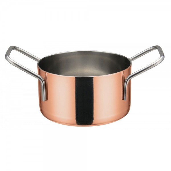 Winco DCWE-203C Copper Plated Steel 3-1/2 x 2 Mini Casserole Serving Dish with 2 Handles Winco DCWE-203C Copper Plated Steel 3-1/2 x 2 Mini Casserole Serving Dish with 2 Handles