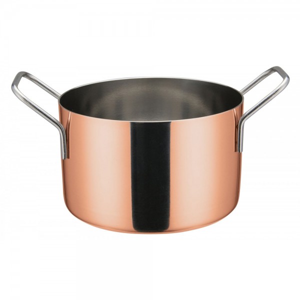 Winco DCWE-205C Copper Plated Steel 4-3/4 x 3 Mini Casserole Serving Dish with 2 Handles Winco DCWE-205C Copper Plated Steel 4-3/4 x 3 Mini Casserole Serving Dish with 2 Handles