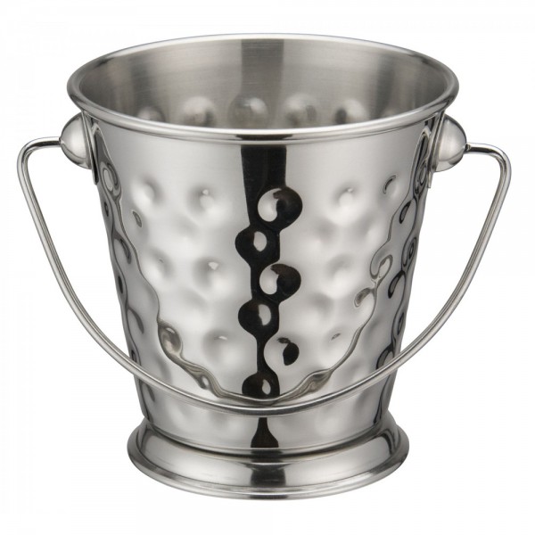 Winco DDSA-102S 3 1/2 x 3 5/8 Hammered Stainless Steel Mini Pail Winco DDSA-102S 3 1/2 x 3 5/8 Hammered Stainless Steel Mini Pail