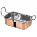 Winco DDSB-204C Copper Plated Steel 5-3/4 x 3-3/4 Mini Roasting Pan Serving Dish with 2 Handles Winco DDSB-204C Copper Plated Steel 5-3/4 x 3-3/4 Mini Roasting Pan Serving Dish with 2 Handles