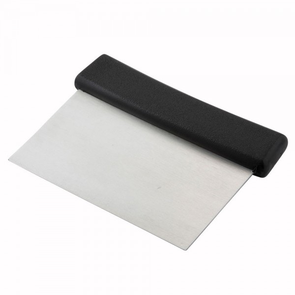 Winco DSC-2 Stainless Steel 6 Dough Scraper with Black Plastic Handle Winco DSC-2 Stainless Steel 6 Dough Scraper with Black Plastic Handle