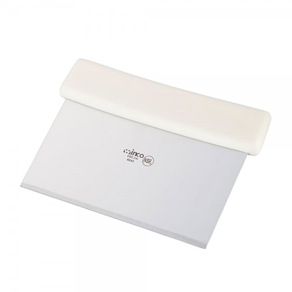 Winco DSC-2W Stainless Steel 6 Dough Scraper with White Plastic Handle Winco DSC-2W Stainless Steel 6 Dough Scraper with White Plastic Handle