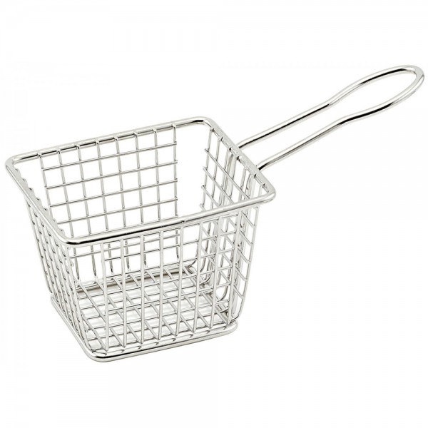 Winco FBM-433T 4 Rectangular Stainless Steel Mini Fry Basket Winco FBM-433T 4 Rectangular Stainless Steel Mini Fry Basket