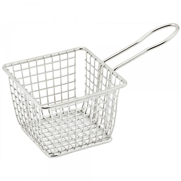 Winco FBM-443S 4 Square Stainless Steel Mini Fry Basket Winco FBM-443S 4 Square Stainless Steel Mini Fry Basket
