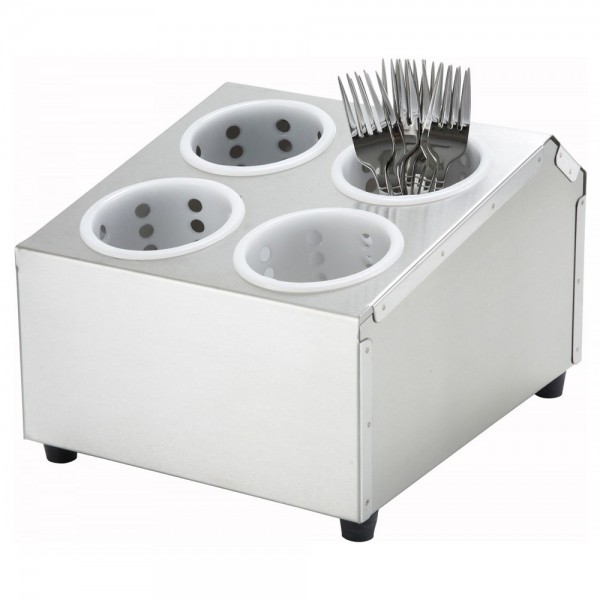 Winco FC-4H Four Hole Stainless Steel Flatware Cylinder Holder Winco FC-4H Four Hole Stainless Steel Flatware Cylinder Holder