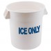Winco FCW-10ICE 10 Gallon White Polyethylene ICE ONLY Container Winco FCW-10ICE 10 Gallon White Polyethylene ICE ONLY Container