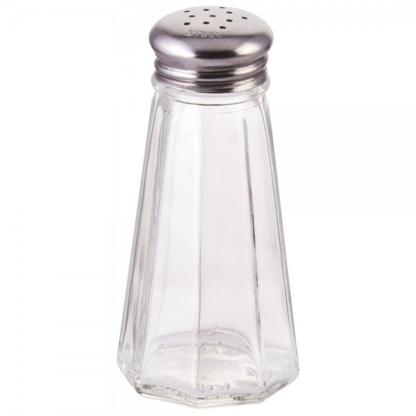 Winco G-117 3 oz. Mushroom Top Paneled Salt and Pepper Shaker Winco G-117 3 oz. Mushroom Top Paneled Salt and Pepper Shaker