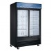 Wowcooler G53S-B 53" Double Glass Sliding Door LED Lighting Merchandiser Refrigerator