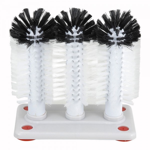 Winco GWB-3 3-Brush Glass Washer with Plastic Base Winco GWB-3 3-Brush Glass Washer with Plastic Base