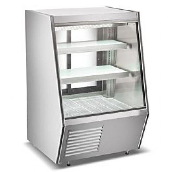 Coldline HDL36-F 36 Refrigerated Slanted Glass Seafood Case with Built-in Drain and Rear Storage