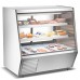 Wowcooler HDL60-F 60 Refrigerated Slanted Glass Seafood Case with Built-in Drain and Rear Storage
