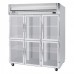 Beverage-Air HRS3HC-1HG Horizon Series 78 Glass Half Door Reach-In Refrigerator with Stainless Steel Interior and LED Lighting