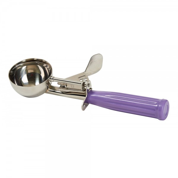 Winco ICD-16P 2.75 oz. Allergen Free Purple Handle Stainless Steel #16 Ice Cream Disher Winco ICD-16P 2.75 oz. Allergen Free Purple Handle Stainless Steel #16 Ice Cream Disher