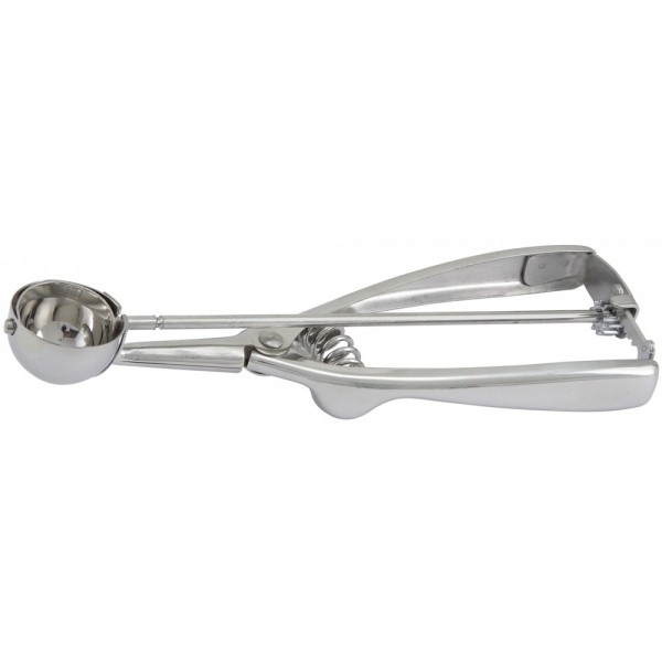 Winco ISS-10 #10 Round Squeeze Handle Disher Portion Scoop - 3.75 oz. Winco ISS-10 #10 Round Squeeze Handle Disher Portion Scoop - 3.75 oz.