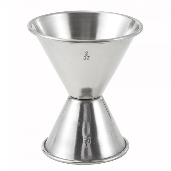 Winco J-5 Stainless Steel Double Jigger, 1 oz. 2 oz. Winco J-5 Stainless Steel Double Jigger, 1 oz. 2 oz.