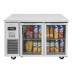 Turbo Air JUR-48-G-N 48 Glass Door Undercounter Refrigerator - 10 Cu. Ft.