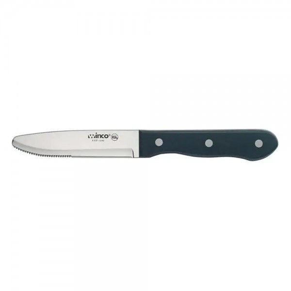 Winco K-81P 4-3/4 Jumbo Steak Knife with Solid POM Handle and Round Tip