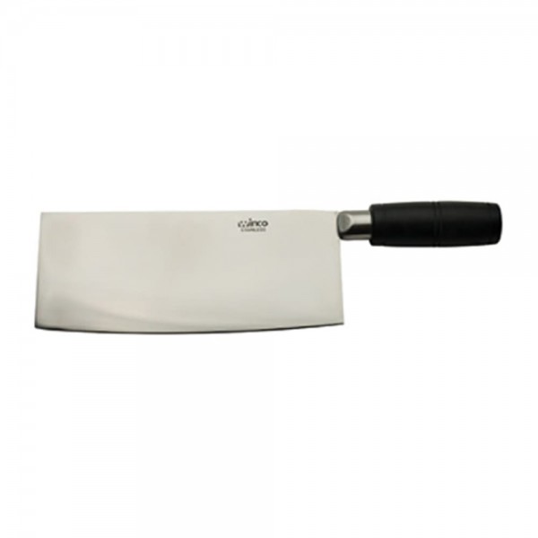 Winco KC-601 Stainless Steel 8 Chinese Cleaver with Black Handle Winco KC-601 Stainless Steel 8 Chinese Cleaver with Black Handle
