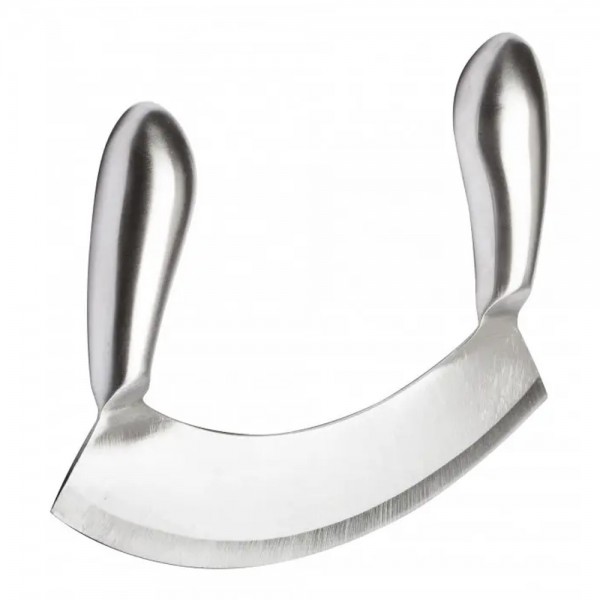 Winco KCC-3 Stainless Steel Single Blade Mezzaluna Knife Winco KCC-3 Stainless Steel Single Blade Mezzaluna Knife