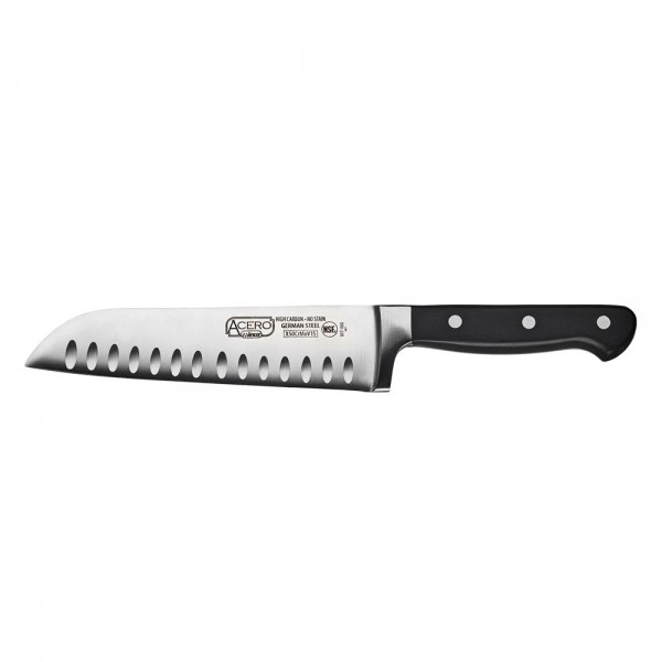 Winco KFP-70 Acero 7 Steel Santoku Knife with Black Handle Winco KFP-70 Acero 7 Steel Santoku Knife with Black Handle
