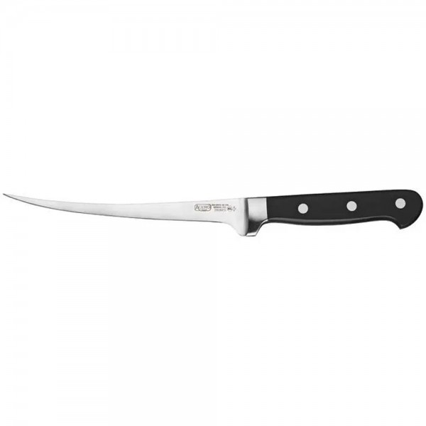 Winco KFP-74 Acero 7 Steel Fillet Knife with Black POM Handle Winco KFP-74 Acero 7 Steel Fillet Knife with Black POM Handle