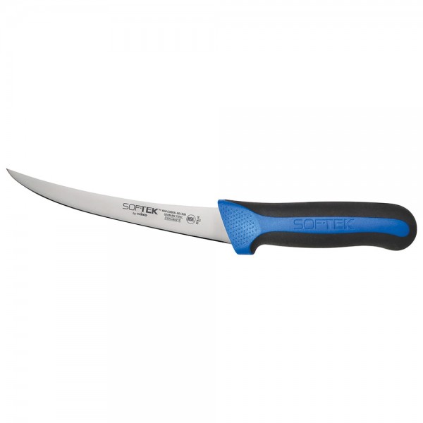 Winco KSTK-60 Sof-Tek 6 High Carbon Steel Boning Knife with Blue / Black Handle Winco KSTK-60 Sof-Tek 6 High Carbon Steel Boning Knife with Blue / Black Handle