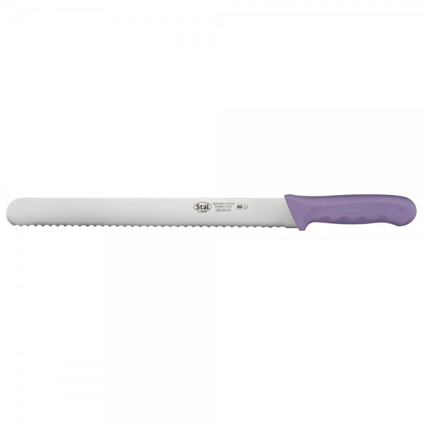 Winco KWP-121P 12 Allergen Free Purple Handle Stainless Steel Straight Bread Knife Winco KWP-121P 12 Allergen Free Purple Handle Stainless Steel Straight Bread Knife