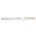 Winco KWP-122 High Carbon Steel 12 Roast Beef Slicing Knife with White Polypropylene Handle