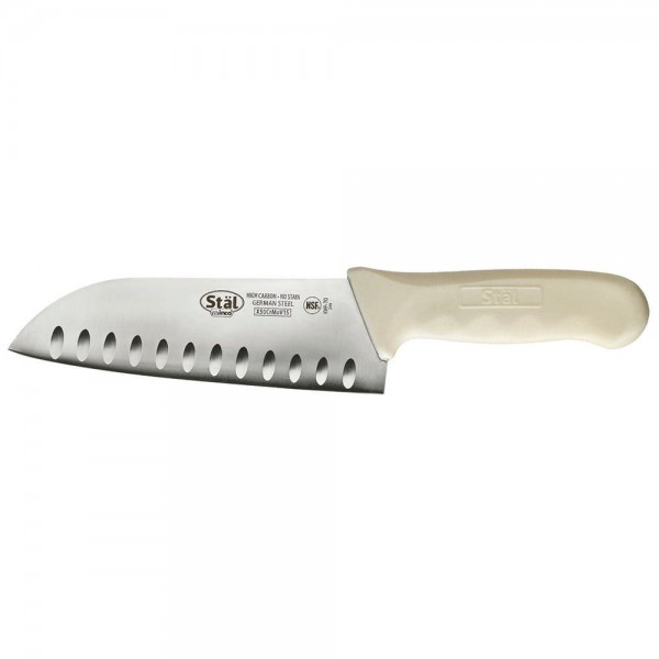 Winco KWP-70 Stal 7 Santoku Chef Knife with White Handle Winco KWP-70 Stal 7 Santoku Chef Knife with White Handle