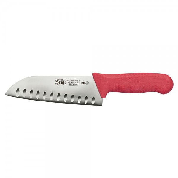 Winco KWP-70R Stal 7 Santoku Knife with Red Handle Winco KWP-70R Stal 7 Santoku Knife with Red Handle