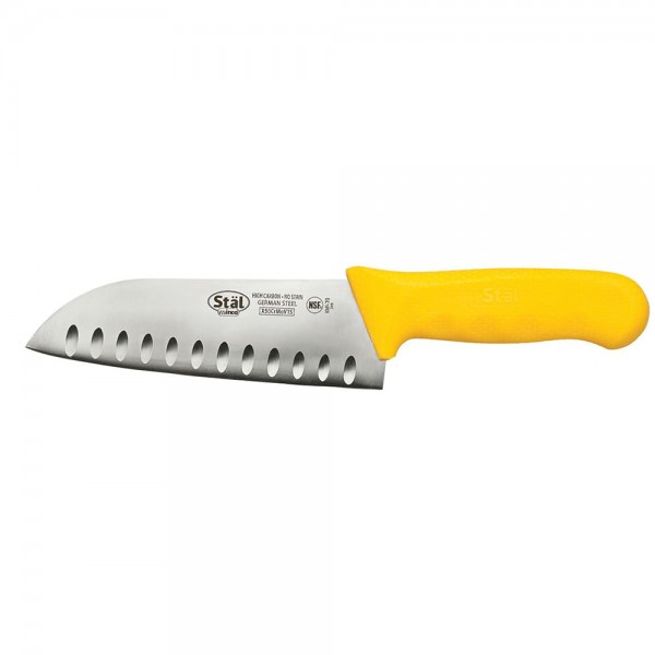 Winco KWP-70Y Stal 7 Santoku Knife with Yellow Handle Winco KWP-70Y Stal 7 Santoku Knife with Yellow Handle