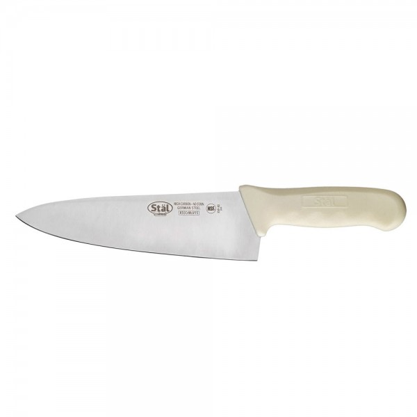 Winco KWP-80 Stal 8 Chef Knife with White Handle Winco KWP-80 Stal 8 Chef Knife with White Handle