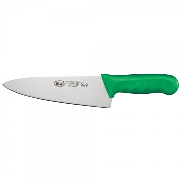 Winco KWP-80G Stal 8 Chefs Knife with Green Handle Winco KWP-80G Stal 8 Chefs Knife with Green Handle