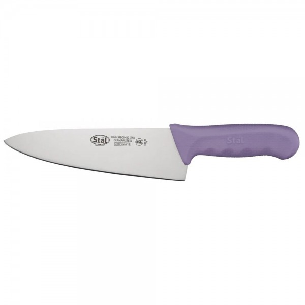 Winco KWP-80P 8 Allergen Free Purple Handle Stainless Steel Chefs Knife Winco KWP-80P 8 Allergen Free Purple Handle Stainless Steel Chefs Knife