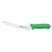 Winco KWP-92G 9 Offset Bread Knife with Green Handle