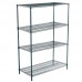 21D x 48L x 74H Green Epoxy Wire Shelving Kit, 4-Shelf, NSF Listed