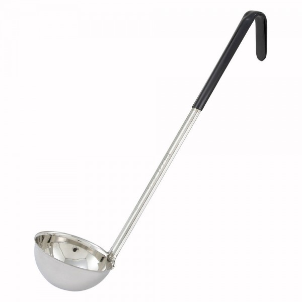 Winco LDC-6 6 oz Stainless Steel Ladle with Black Handle Winco LDC-6 6 oz Stainless Steel Ladle with Black Handle