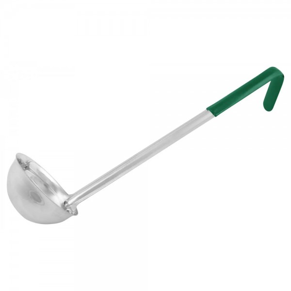 Winco LDCN-6 6 oz.Prime One-Piece Stainless Steel Ladle with Green Handle Winco LDCN-6 6 oz.Prime One-Piece Stainless Steel Ladle with Green Handle