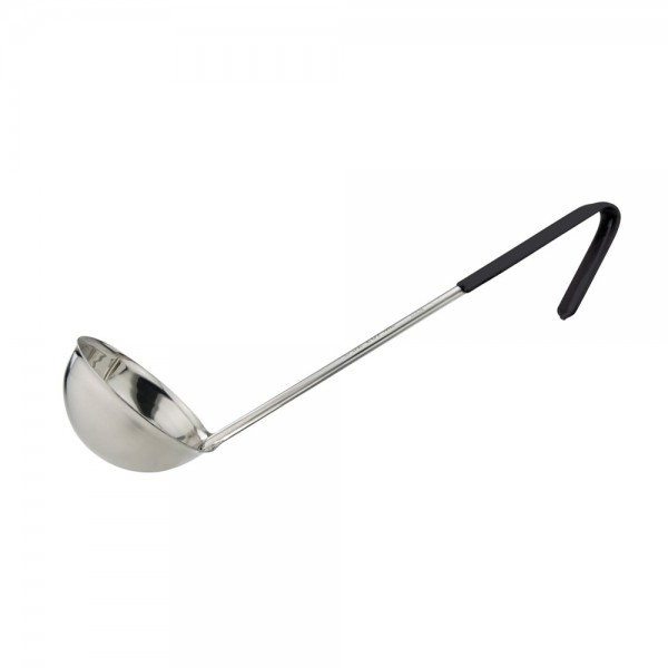 Winco LDCN-8K8 oz Prime One-Piece Stainless Steel Ladle with Black Handle Winco LDCN-8K8 oz Prime One-Piece Stainless Steel Ladle with Black Handle