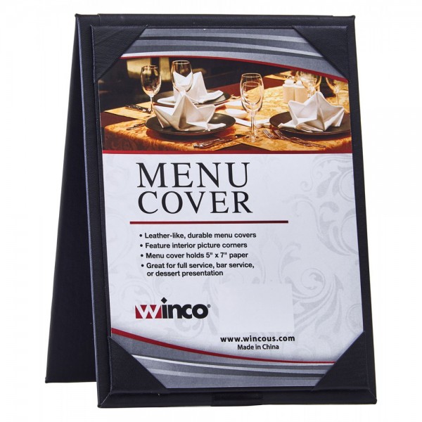 Winco LMTD-57BK Black Leatherette Dual View Table Menu Tent, 5 x 7 Winco LMTD-57BK Black Leatherette Dual View Table Menu Tent, 5 x 7