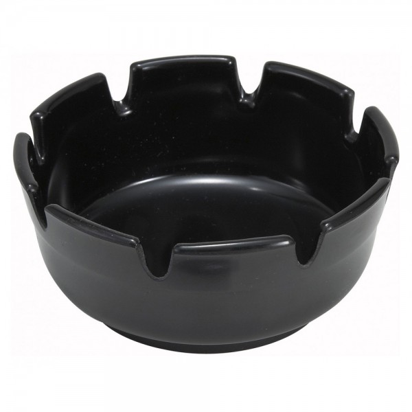 Winco MAS-4K 4 Black Round Melamine Ashtray Winco MAS-4K 4 Black Round Melamine Ashtray