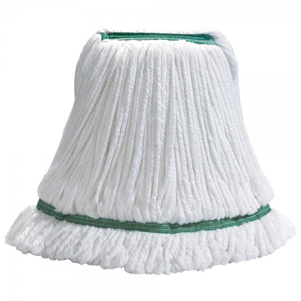Winco MOPM-L 17 oz Large Wet Mop Head, White with Green Bands Winco MOPM-L 17 oz Large Wet Mop Head, White with Green Bands