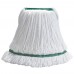 Winco MOPM-M 14 oz Medium Wet Mop Head, White with Green Bands